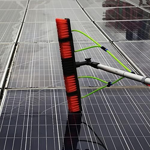 Glass Cleaning Brush Home Water Fed Telescopic Pole Kit Solar Panel Brush Rotating for Photovoltaic Panel9m Window Cleaning Pole Kit - Water Fed with 50cm Brush Head for Solar Panel &amp Photo