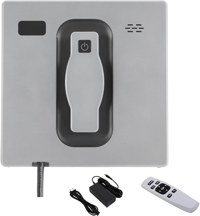 Cashewnuts 72W Window Cleaning Robot Manual/Automatic Window Vacuum Cleaner Electric Dual Spray Window Cleaner 3 Mode Low Noise Window Cleaning Machine w/Remote Control for 30-50㎡ (Silver Gray)