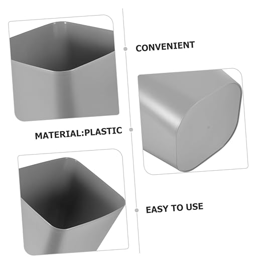 Healifty 2Pcs Square Trash Can Lid Plastic Garbage Bin for Bathroom and Office Compact Wastebasket for Home or Restaurant Easy to Clean and Organize