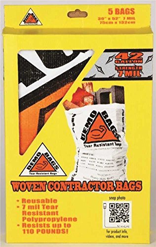 Demobags Contractor Trash Bag 42 Gallon 5 Bags Per Pack