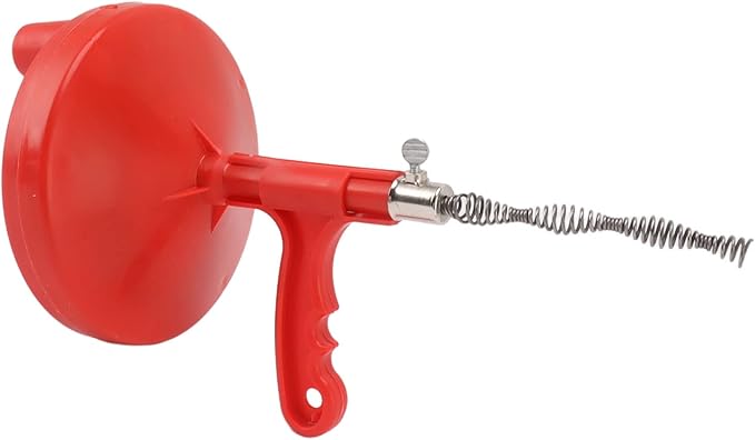 Aramox Drain Clog Remover Plumbing Snake Flexible Labor Saving Anti Slip Handle for Kitchen Sink with Special Tip for Sewers and Bathtubs (Red)