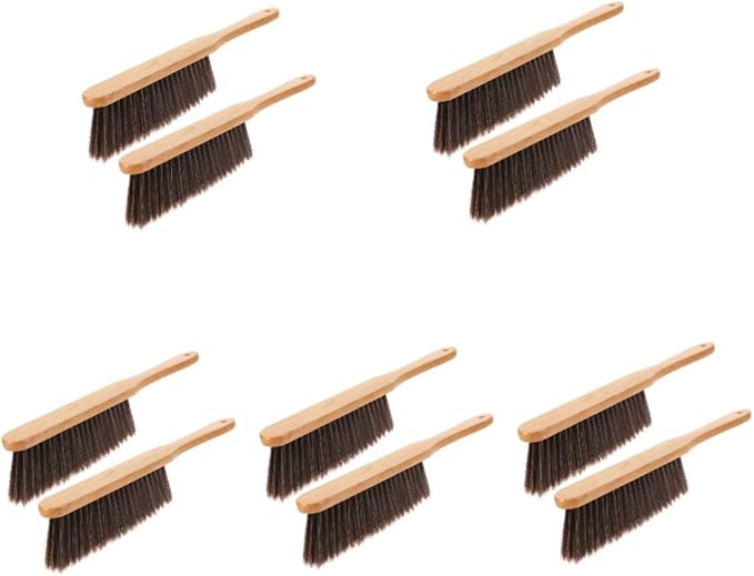 PRETYZOOM 10pcs Wooden Brush for Couch Carpet Ergonomic Bed Sweeping Tool with Soft Bristles for Deep Removal for Home Office