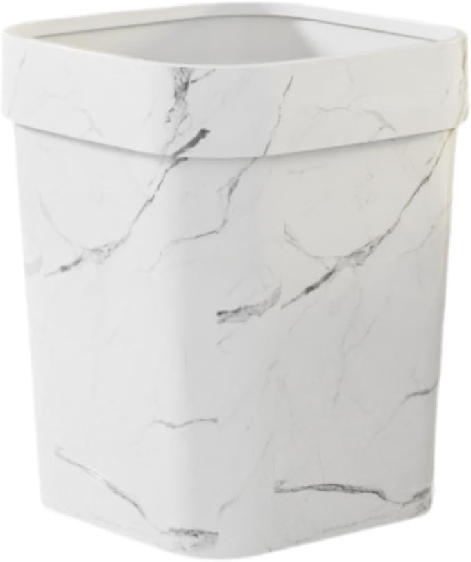 Open Top Trash Can Garbage Can Multipurpose Dustbin Waste Basket Bin Double Layers Trash Bin for Bathroom Guestroom Restroom White L