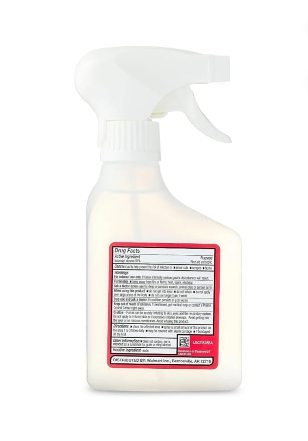 Equate 91% Isopropyl Alcohol Antiseptic &amp Cleaning Solution Spray 10 Fl Oz Liquid 4 Bottles
