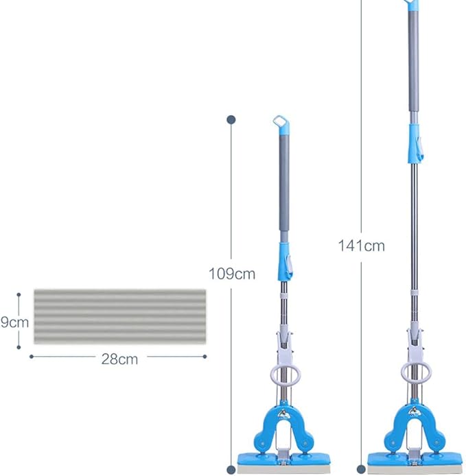 Mop - Self Wringing Mop Lazy Flip Flat Mop Wet and Dry Flip Mop with Stainless Steel Handle
