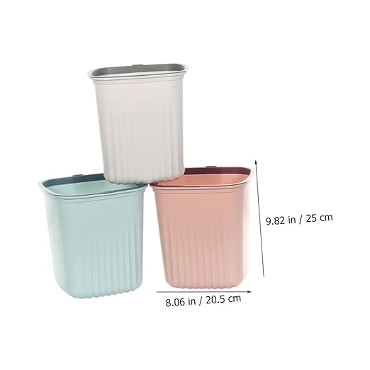 Amosfun 3pcs Wastebaskets Kitchen Trash Can Trash Basket Storage Basket Plastic Can Home Waste Bin