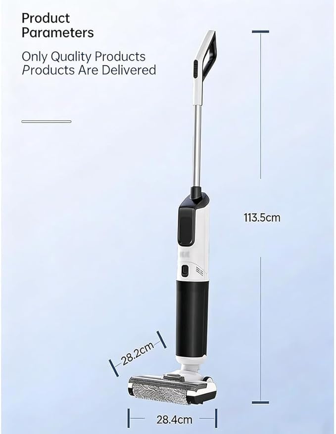 Wet Dry Corded Vacuum Cleaner40 Minutes Long RuntimeDual-Sided Edge Cleaning Lightweight Floor Cleaner