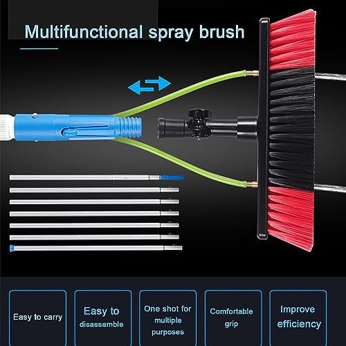 Telescopic Glass Cleaning BrushWindow Cleaning Pole Water Fed Telescopic Brush Cleaning Brush Outdoor Washing Equipment for Cleaning Photovoltaic and Solar Panels (Colo