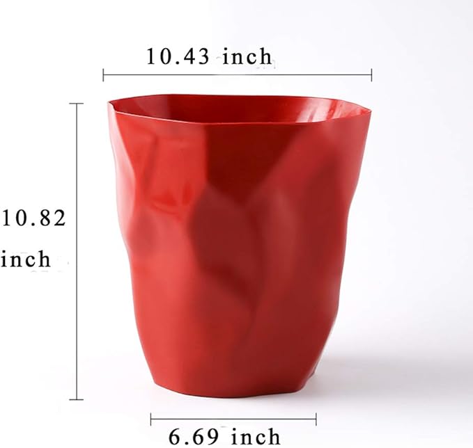Peacewish Square Red Trash Can Wastebasket Garbage Container Bin for Bathrooms Powder Rooms Kitchens Home Offices (red Pack of 1)