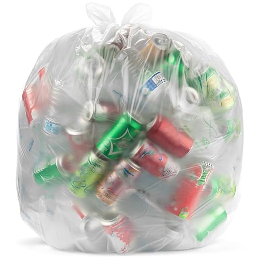 Aluf Plastics 45 Gallon Clear Trash Bags 40 x 48 - 16 Micron Equivalent Pack of 250 High Density Value Garbage Bags PP HCR-404816C