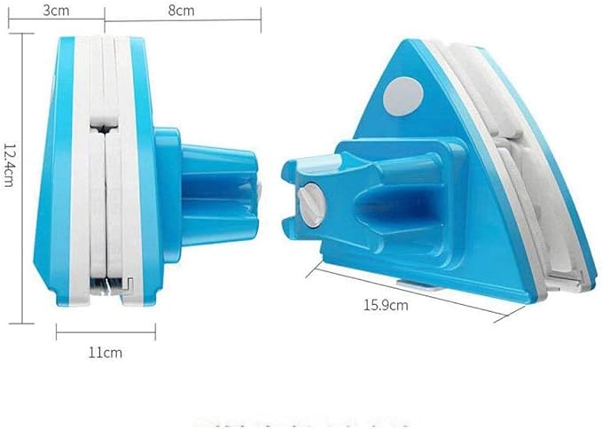 Double-Sided Magnetic Window Cleaner Glass Cleaning Brush Glass Wiper Household Cleaning Tools with Anti-Falling Rope for High(D)