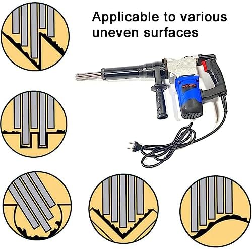 1100W Electric Needle Scaler Gun - Heavy-Duty Rust Removal Tool for Weld Slag Paint &amp Corrosion - Industrial-Grade Handheld Surface Cleaner for Metal Steel &amp Automotive Restoration