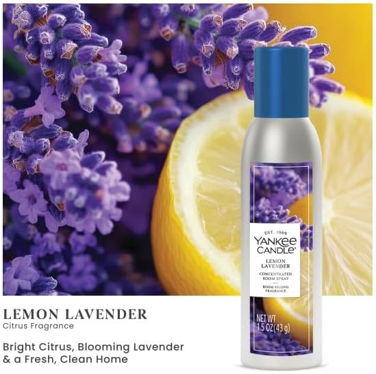 Yankee Candle Concentrated Air Freshener Room Spray Lemon Lavender Midsummer's Night Clean Cotton (1 Ea.) (Variety Pack)