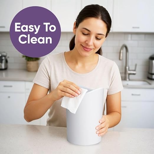 Superio Small Bathroom Trash Can Modern White Mini Open Waste Bin (1 1/2 Gallon 6 Liter) Plastic Garbage Can for Kitchen Bathroom Bedroom Office Under Desk Car 2 Pack