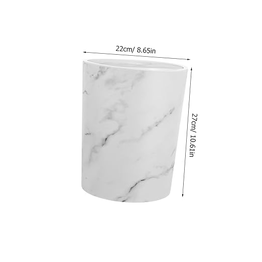 OUNONA Swing Lid Trash Can Large Plastic Wastebasket with Press Ring for Convenient Bag Holding for Bathroom Bedroom Kitchen Office Use Odor Containing Generous Capacity