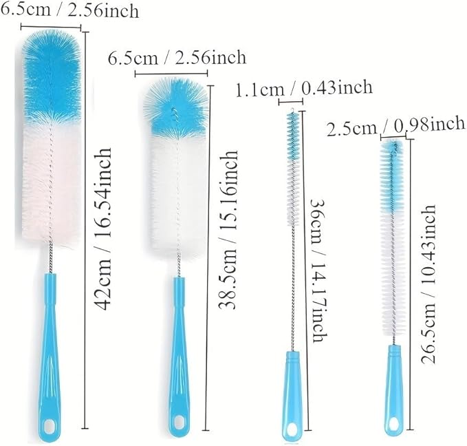 8 Boxed Wine Bottle Cleaning Brush Set for Narrow Wine/Beer Bottles/Thermos/jugs/sp Long Handled Black Cleaner(Black B)