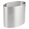 mDesign Stainless Steel Metal Oval Trash Can 7.9 Liter/2.09 Gallon Wastebasket Garbage Basket Bin for Bathroom Bedroom Kitchen Office Holds Waste and Recycle Mirri Collection Brushed/Chrome
