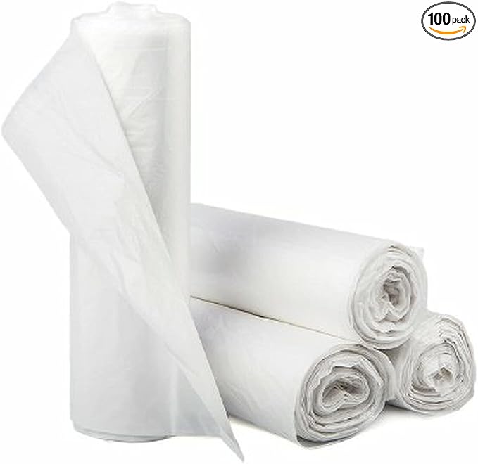 Dealmed Trash Bags - Heavy Gauge Disposable White 12-15 Gallon - 100 Bags