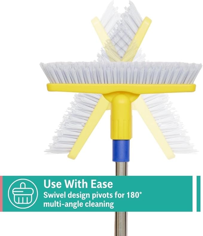 CHOMP! Grout Cleaner Bundle Includes Long Handle Stand Up Brush Refreshes Grout and Removes Stains on Tile Floors and Bathroom Walls &amp Kitchens (5 Pack Set)