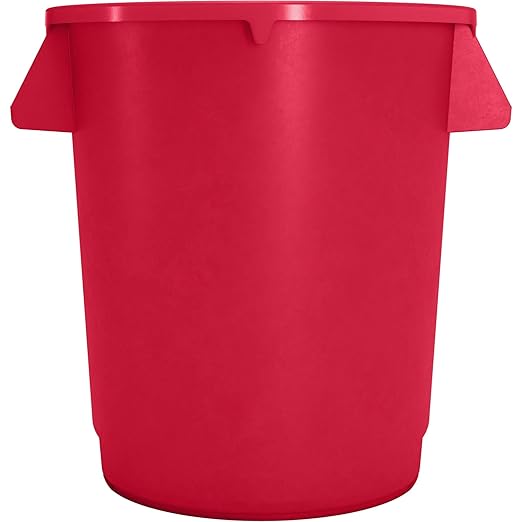 SPARTA Bronco Waste Container Trash Container Round Trash Bin for Disposal 10 Gallons Red (Pack of 6)