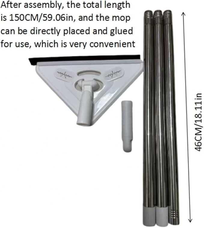 3/5PCS Extended mop Large Triangular with Thickened Rod for Wiping Glass Ceiling Cleaning Bathroom Kitchen Ceramic ti(4 mops)