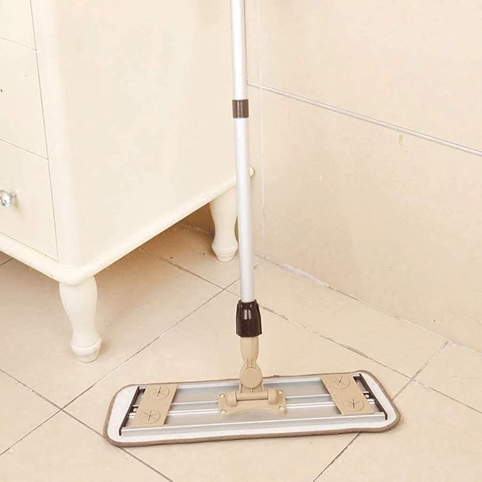 Brown Mop Professional Microfiber for Hardwood Laminate Tile Floor Cleaning Stainless Steel Telescopic Handle