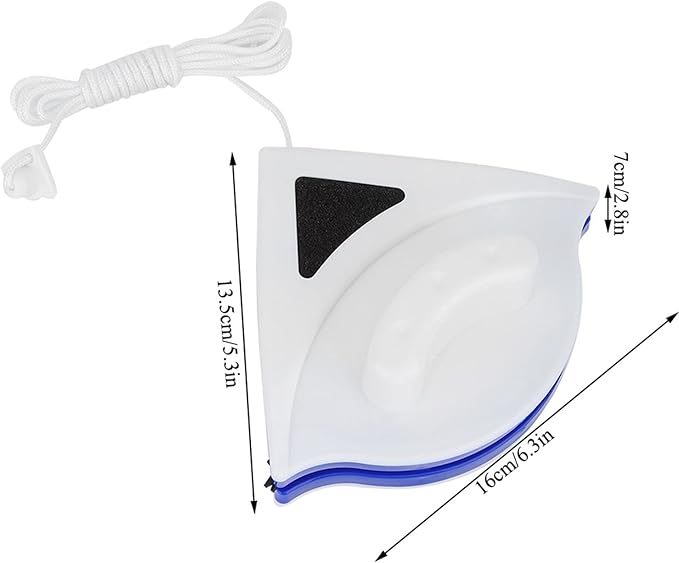 Magnetic Brush Cleaner Double Side Window Glass Tool. Easy to Strong Absorption. RUB Corners with The trilateral Design Easy scrubbing with The Magnetic Design. Double