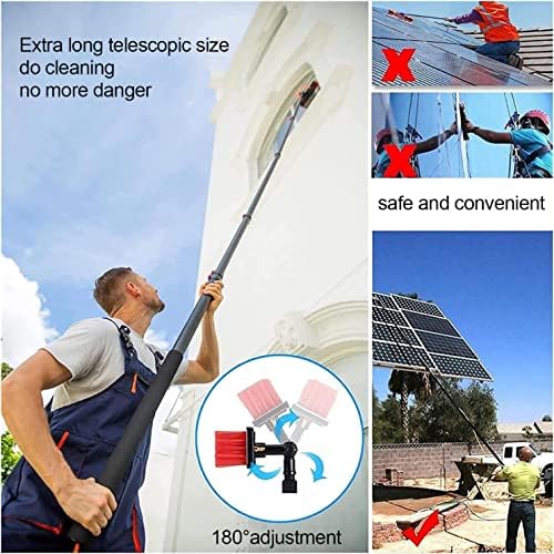 Telescopic Pole Kit Cleaning BrushTelescopic Brush Cleaning 10M Window Cleaning Telescopic Pole Telescopic Window Cleaner Window Cleaning Equipment Extendable Solar Panel Cleaning Brush A