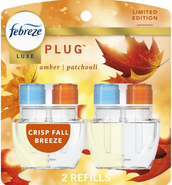 Generic F.e.b.r.e.z.e Odor-Fighting Fade Defy PLUG Air Freshener LUXE 87 fl. oz. Oil Refill(Limited Edition) (Crisp Fall Breeze) Clear