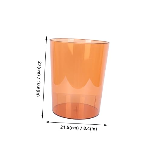Uonlytech Creative Orange Trash Storage Holder and Flower Container Medium Rubbish Bin for Home Office Use Multipurpose Wastebasket for Living Room and Bedroom