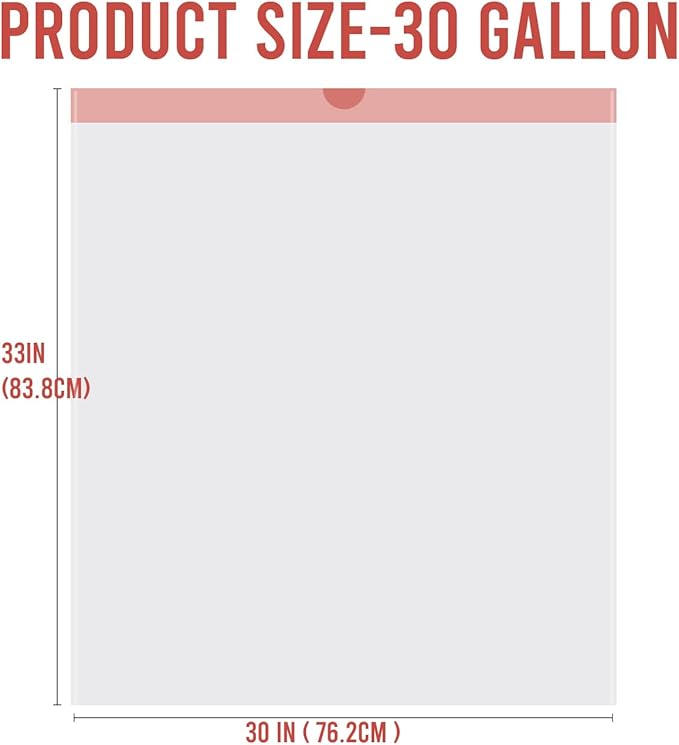 30 Gallon Trash Bags Drawstring 75 Count | Heavy Duty | White | Unscented Can Liners