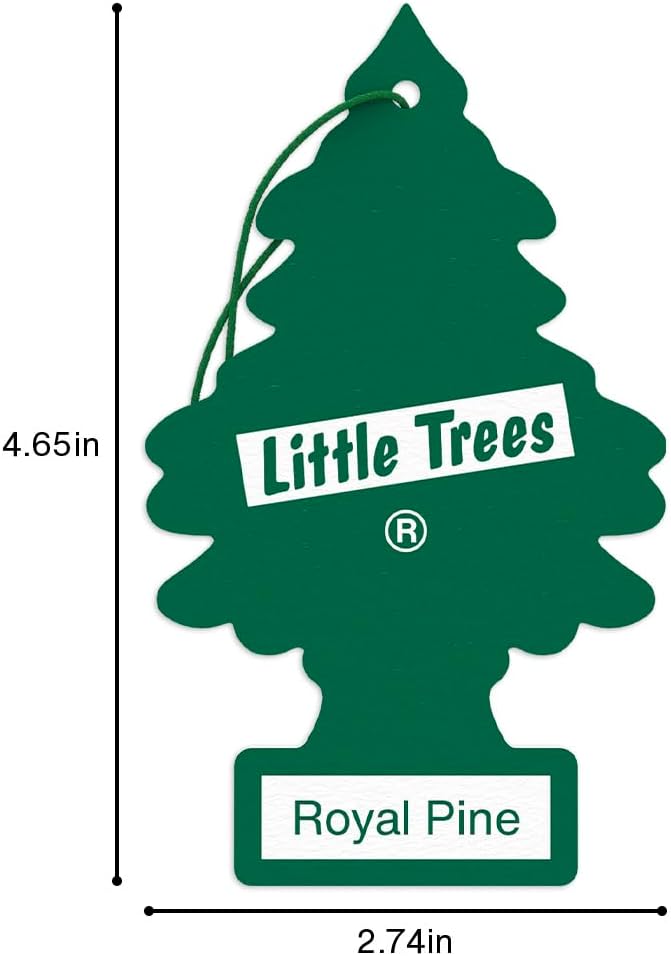 LITTLE TREES Air Fresheners Car Air Freshener. Hanging Tree Provides Long Lasting Scent for Auto or Home. Royal Pine 24 Air Fresheners (Pack of 6)