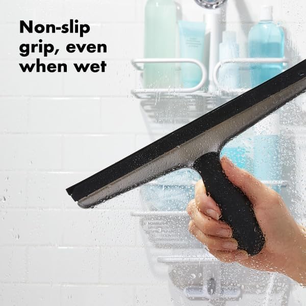 OXO Good Grips Stainless Steel Squeegee - All-Purpose for Bathroom Glass Shower Doors Mirrors Tiles Countertops and Car Windows - Streak Free
