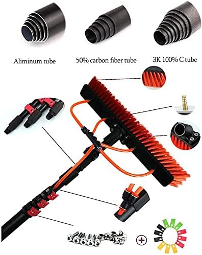 Extendable Cleaner Conservatory Roof Water Fed Telesbrush Outdoor Window Cleaning Pole Suitable for Photovoltaic Panel Cleaning Trucks Windows/12Ft/3.6M/36Ft/10.8M