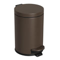 Cesun 1.2 Gallons Small Brown Trash Can Bathroom Garbage Can with Lid and Foot Pedal Mini Round Wastebasket for Bathroom Bedroom Office 4.5 Liters / 1.2 Gallons Brown