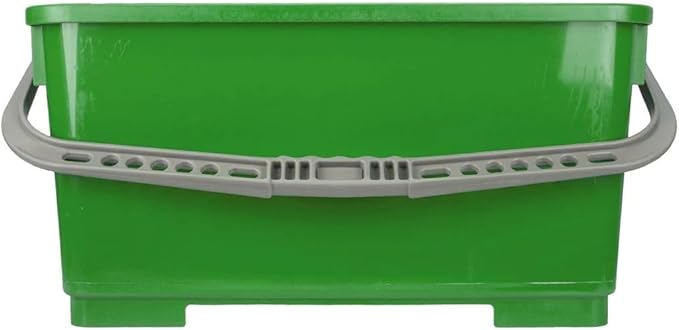 Pulex 6 Gallon Durable Lightweight Mop Bucket with Squeegee Carrying Clips and Ergonomic Handle for Floor and Window Cleaning - Green