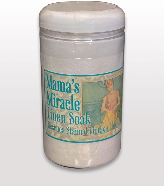 Mama's Miracle Linen Soak (32 oz.) Gentle Stain Remover for Vintage and Antique Fabrics Makes 50 Gallons of Soaking Solution