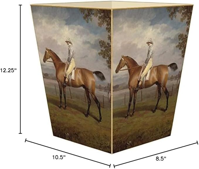 Marye-Kelley The Race Horse Wastepaper Basket with Flat Top
