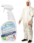Hygea Natural Spotless Essentials 2-in-1 Lice Spray treatment &amp All purpose cleaner Laundry Fresh Scent 24oz + Disposable Coveralls to protect clothing (2X-Large) Bundle