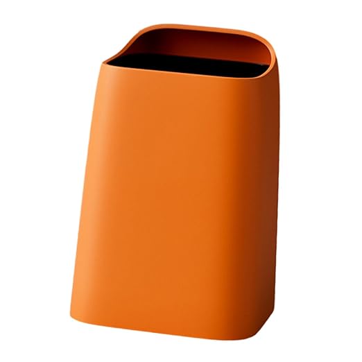 MagiDeal Waste Basket Trash Can Household Modern 10L Dust Bin Open Top Garbage Bin for Bathroom Office Kitchen Laundry Bedroom Orange