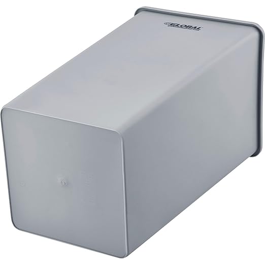 Global Industrial Square Plastic Garbage Can Open Top 55 Gallon Capacity Indoor/Outdoor Rated 19-1/2W x 19-1/2D x 34H Utility Trash Can No Lid Gray