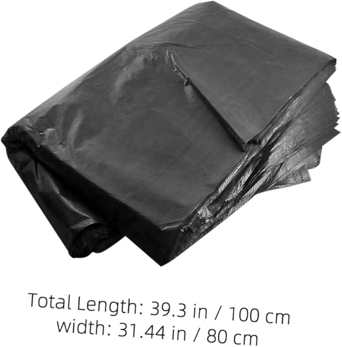 Toyvian 50pcs Heavy Duty Large Garbage Bags 80x100cm Commercial Contractor Trash Bags for Outdoor Gardening Kitchen and Property Waste Suitable for 100l Trash Cans