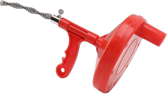 Yosoo Flexible Labor Saving Plumbing Snake Carbon Steel Drain Clog Remover for Kitchen Sink with Wide Application for Bathtubs and Showers (Red)