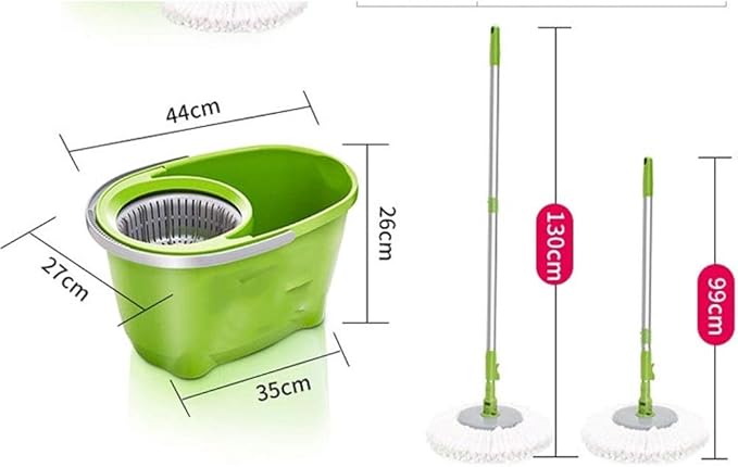 Spin Mop  Stainless Steel 360 Spinning  Bucket Floor Cleaning System with Microfiber Replacement Refills