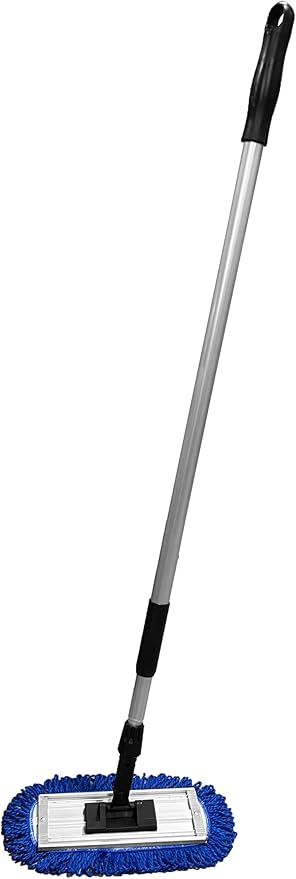 Premium Microfiber Mop Kit with 72 Telescopic Aluminum Handle - includes 10 Wet/Dry Microfiber Pad and 12 Dust Mop Pad with Fringe for Detailed Cleaning of Floors Walls and Small Spaces