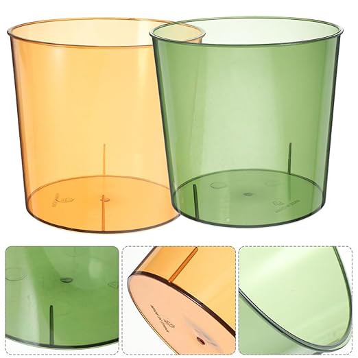 Cabilock 2pcs Clear Practical Garbage Container Slim Office Trash Can for Bathroom Kitchen and Bedroom Reusable Transparent Waste Basket