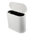 Luxshiny Compact Trash Can with Lid Modern Wastebasket for Bathroom Kitchen Office Material Stylish Design for Space Saving Convenience