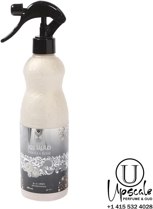 Almas Perfumes Vanilla Rose – Air Freshener Spray 480 ml | Long-Lasting Floral &amp Sweet Scent for Home Car &amp Office