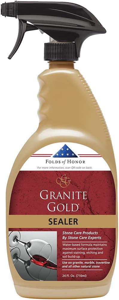 Granite Gold Daily Cleaner Spray 3-Pack with Sealer Spray 1-Pack for Granite Marble Travertine Quartz Natural Stone