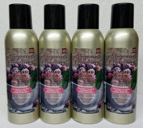 Smoke Odor Exterminator 7 oz Large Spray Sugared Cranberry Set of Four
